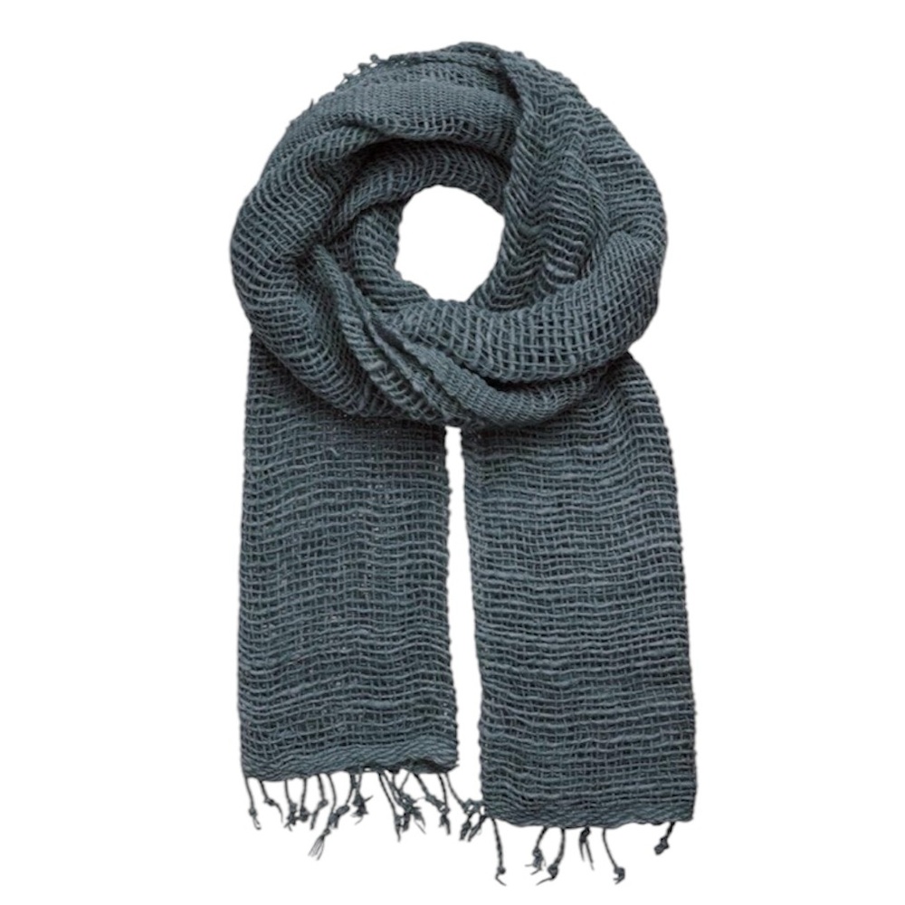 Marquet Free Weave Scarf Hand Dyed Hand Woven Fair Trade Charcoal New
